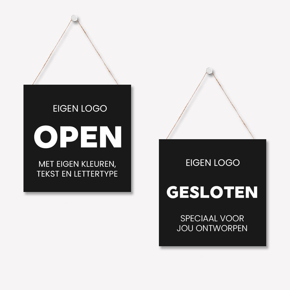 Personalisiertes Schild ‘Geöffnet/Geschlossen’