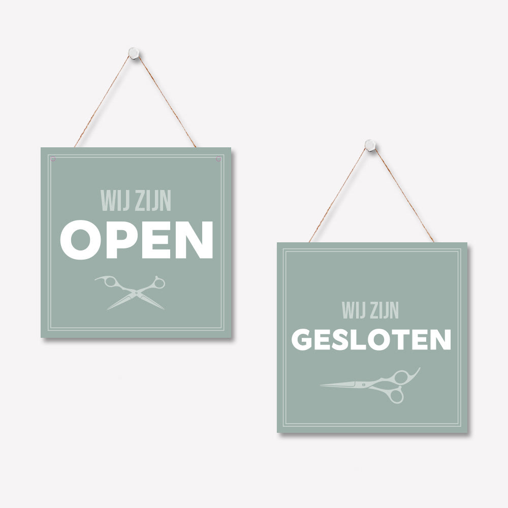 Open/gesloten bordje V Basic Blauw