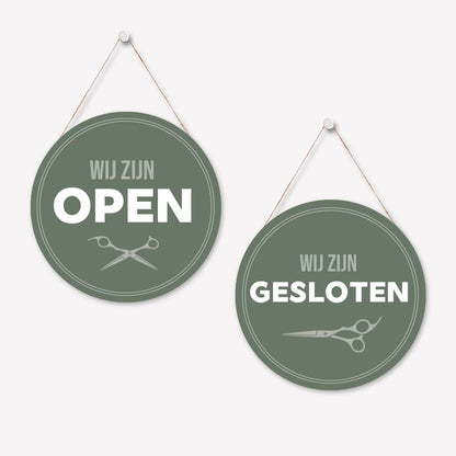 Open/gesloten bordje R Basic Donkergroen