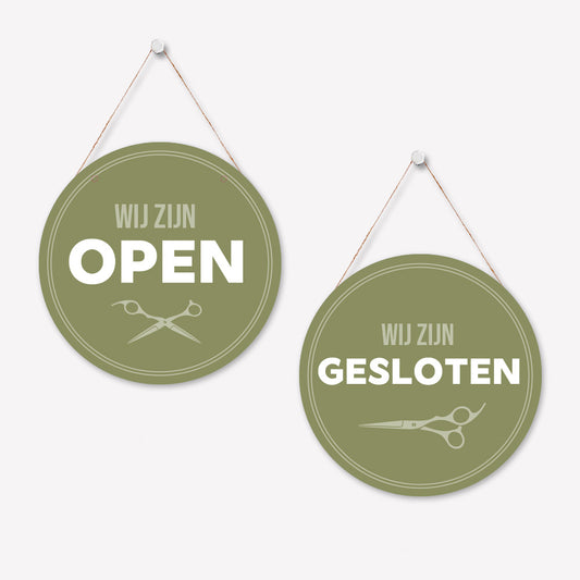 Open/gesloten bordje R Basic Groen