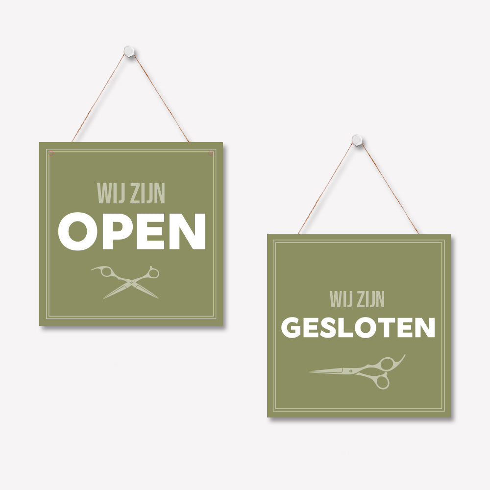 Open/gesloten bordje V Basic Groen