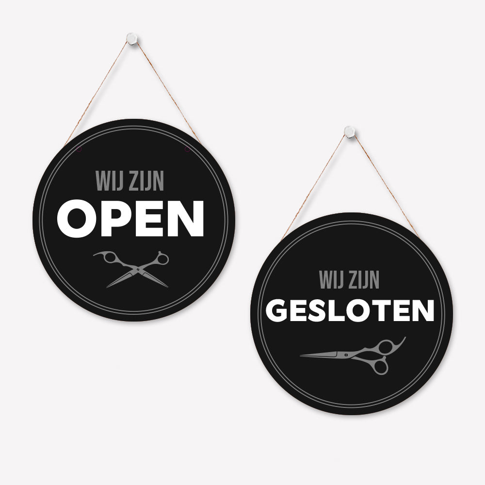 Open/gesloten bordje R Basic Zwart