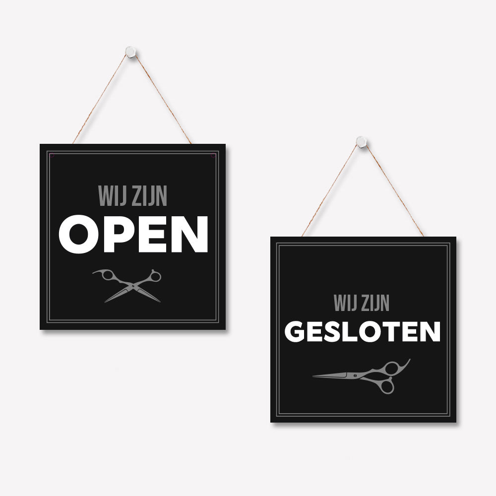 Open/gesloten bordje V Basic Zwart