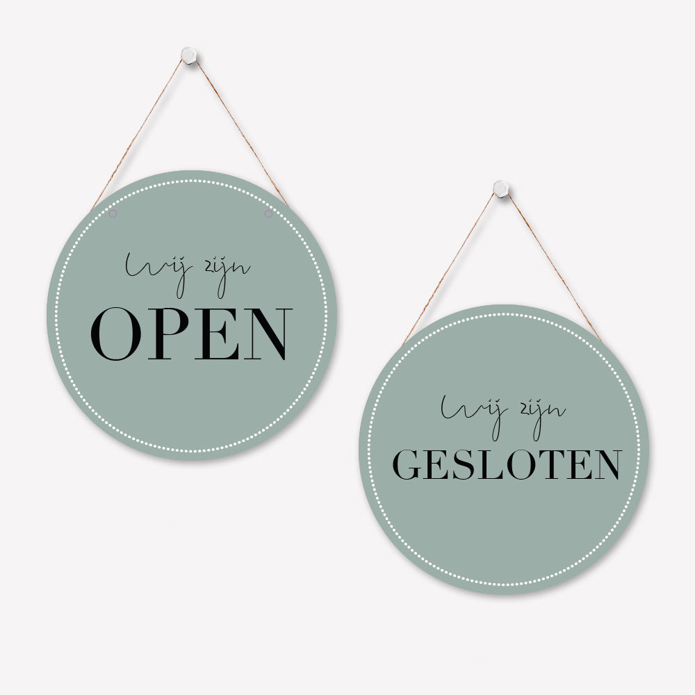 Open/gesloten bordje R Elegant Blauw