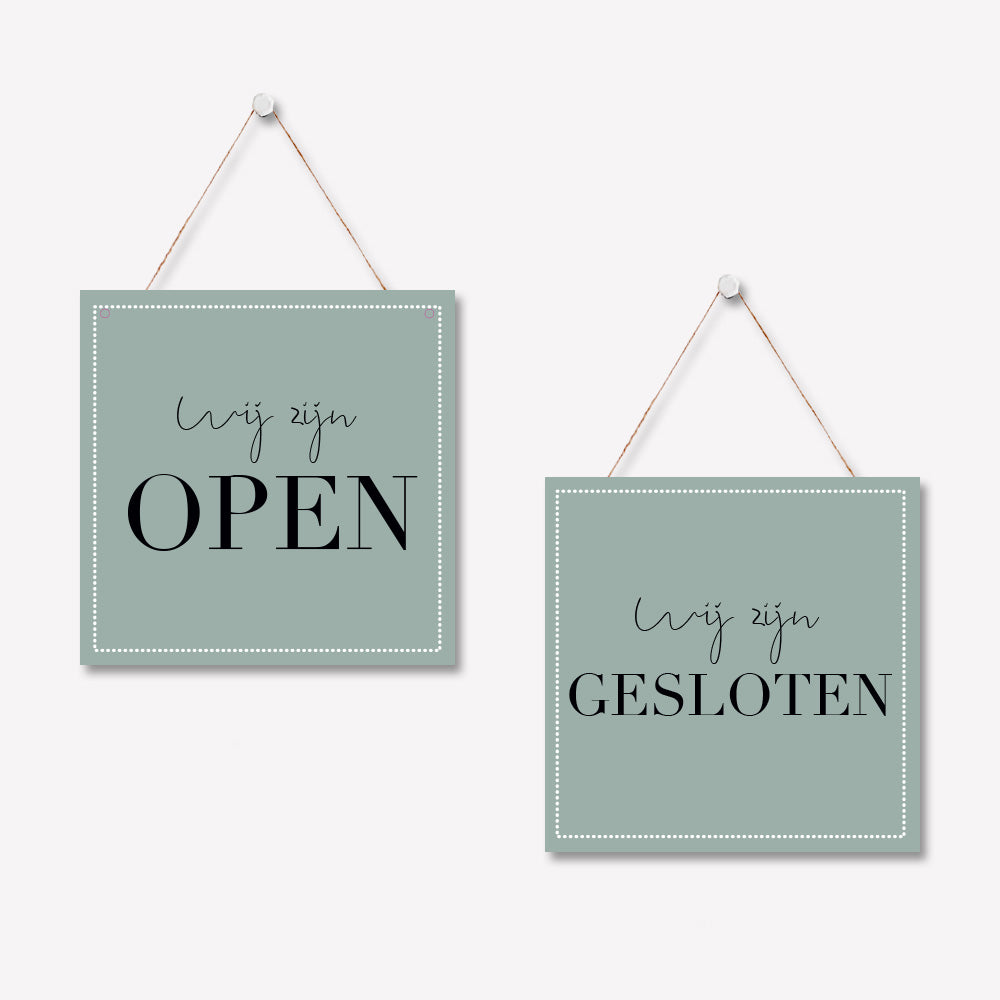 Open/gesloten bordje V Elegant Blauw