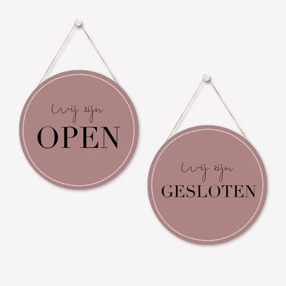 Open/gesloten bordje R Elegant Roze