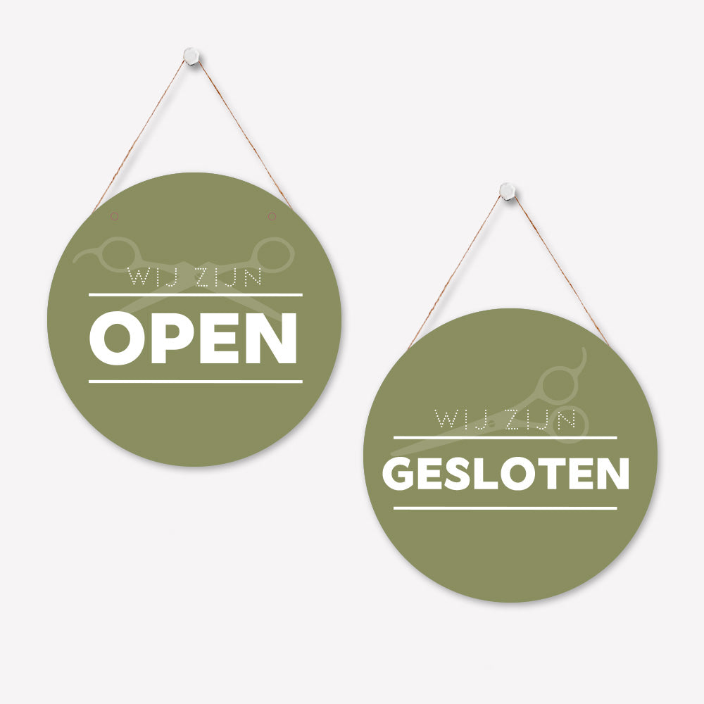 Open/gesloten bordje R Modern Groen