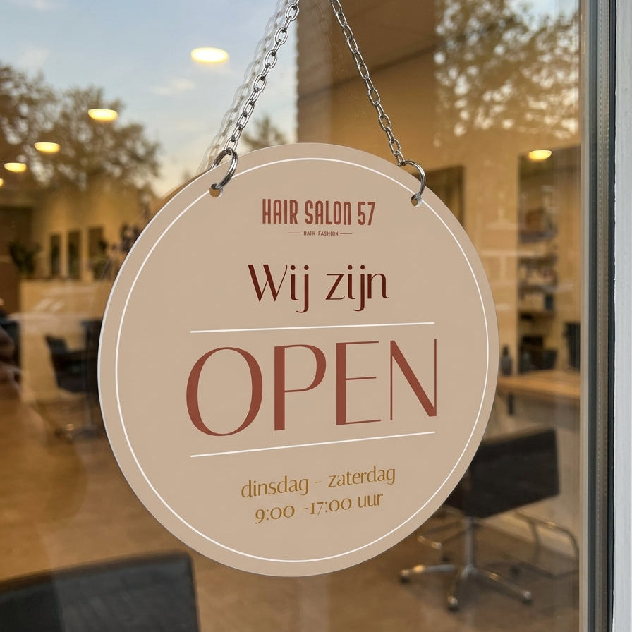 Personalisiertes Schild ‘Geöffnet/Geschlossen’